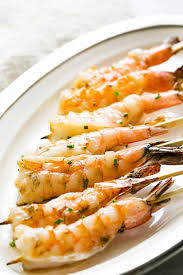 Squeeze some lemon over the shrimp before serving. Grilled Garlic Shrimp Skewers Recipe