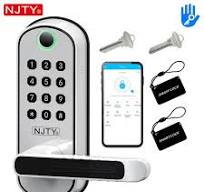 * New * with Fingerprint, Password, And Card - Swiping Functions, Aluminum  Alloy. * System, It Allows Remote Phone Unlocking And T