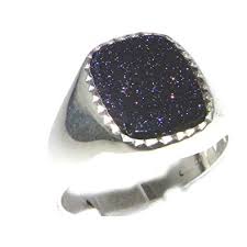 Sunstone ring for women have a beautiful shimmering effect and this ring features a midnight blue goldstone set in a copper ring with an adjustable band. Men S Jewellery Sterling 925 Silver Blue Sunstone Signet Mens Ring Gents Sizes N To Z 5 6 To 15 Centurycitydst