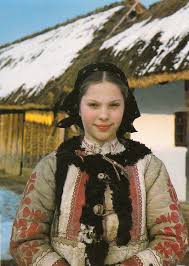 Hungarian Girl Wearing A Sheepskin Jacket Kodmon Ungarn Karneval Vorfahren