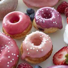 Strawberry Mini Cake Donuts Recipe Strawberry Cake Donuts Strawberry Donuts Recipe Baked Donut Recipes