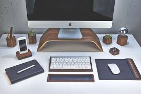Streamlined Wood And Leather Desk Accessories Desk Accessories Leather Desk Accessories Leather Desk