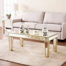 Megan Mirrored Metallic Champagne Coffee Table Kirklands Coffee Table Mirrored Coffee Tables Round Glass Coffee Table