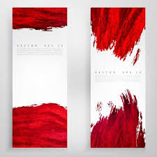 White Vertical Banners With Red Paint Brush Stroke Black And White Painting Photoshop Book Red And White Flag