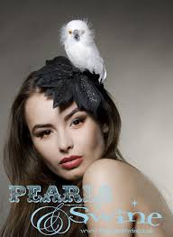 White Owl Fascinator "Fuzzy Feathers"