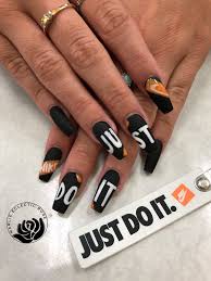 Nike Nails Dip Powder Nails Nike Nails Pretty Acrylic Nails