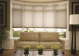 Pleatedshades For Large Baywindows Budgetblinds Windowcoverings Windowtreatmen Window Treatments Living Room Bay Window Treatments Bow Window Treatments