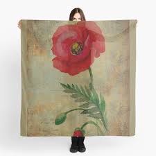 Composition de coquelicots avec marguerites Coquelicot Scarves Redbubble