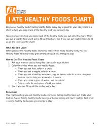 Fillable Online I Ate Healthy Foods Chart Fax Email Print