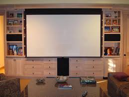 Hidden Screen In Front Of Built In Shelving Home Theater Rooms Small Home Theaters Home
