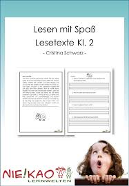 Handlungsorientierte materialien für die klassen und. Unterrichtsmaterial Ubungsblatter Fur Die Grundschule Lesen Mit Spass Lesetexte Kl 2 In Kurze Texte Online Bestellen Bei Niekao Lernwelten