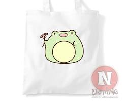 tote bag with a frog designの画像