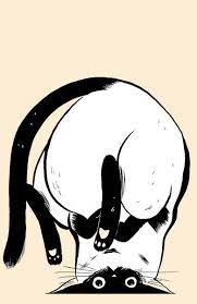 Using the black oil pastel, divide the cat drawing into shapes using lines, shapes and patterns. Upside Down Framed Art Print By Emi Lenox Society6 Art Illustration Art Cute Art