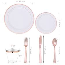Each piece features the pink chelsea rose in the center with blue, yellow and. Premium 150 Piece Rose Gold Plates Plastic Silverware Rose Gold Cups Home Garden Party Supplies