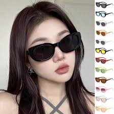 Korean Cat Eye Rectangular Shade Small Frame Sunglasses For Men Women Brown  And Black Outdoor Fashion UV Protection Cat's Eye Retro Sun Eyeglasses