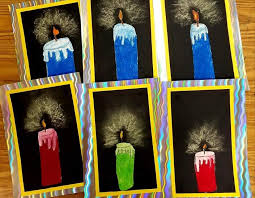 Third Grade Candle 30 Minute Art Lesson Winter Art Lesson Christmas Art Projects Elementary Art Projects