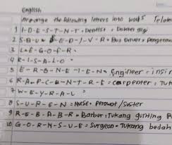 Berikut 248 macam profesi atau pekerjaan dalam bahasa tersebut dari a hingga z. Susun Kata Ke Pekerjaan Dalam Bahasa Inggris Serta Artinya Brainly Co Id