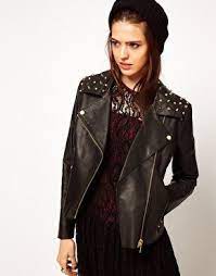 Enlarge Asos Limited Edition Ovoid Studded Leather Biker Jacket Modern Punk Fashion Asos Leather Jacket Studded Jacket