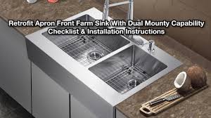Offered in 3 earth tone colors, the tuscany® equal double combines the best of …. Cmi Top Mount Retrofit Farm Sink Installation Video Youtube