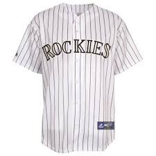 Black And White Pinstripe Baseball Jersey Mlb Mens Colorado Rockies Home Replica Baseball Jersey White Purple Pinstripe X Large By Majestic 37 82 Amazon C Colorado Rockies Jersey Baseball Jerseys