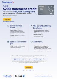 The best airline credit card to earn up to 40,000 bonus points once opening. Rapid Rewards Credit Card 200 Dollar Statement Sc The Southwest Airlines Community