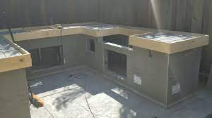 This counter was poured upside down. How To Make Pour In Place Concrete Countertops On My Bbq Island 5 Youtube