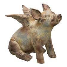 Pigs belong in the garden, and can help you make the most of poor soil, and your end of season scraps. Regal 11 In Flying Pig Statue 11859 The Home Depot