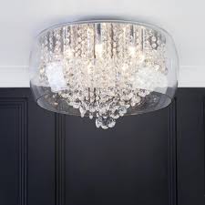 Chandelier style ceiling light shade droplet pendant acrylic crystal bead luxury. Waterford Crystal Nore Ceiling Light Ip44 Lampsy