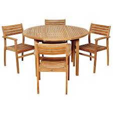 Windsor 5 Pc Teak Round Dining Set Outdoor Dining Sets Teak Patio Furniture Patio Furniture Collection Outdoor Dining Table Setting