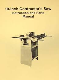 Jet Asian Jts 10 10 Contractor Table Saw Operator S Parts Manual Ozark Tool Manuals Books Contractor Table Saw Table Saw Workbench Table Saw