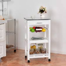 Jun 01, 2021 · trinity's stainless steel kitchen cart is trinity's stainless steel kitchen cart is perfect for food prep, storing small kitchen appliances, or expanding your counter space. Buy Giantex Kitchen Island Cart Rolling Kitchen Trolley With Stainless Steel Tabletop Utility Storage Cart Restaurant Hotel Serving Cart With Casters Drawer Basket And Shelf White Online In Vietnam B07n2lcyjt