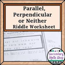 Parallel Perpendicular Or Neither From Points Riddle Secondary Math Riddles Math Materials