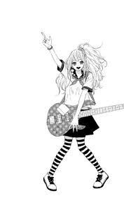 Black And White Anime Boy With Guitar Image Via We Heart It Anime Bass Girl Guitar Manga Mangagirl Music Shoujo Manga Cute Guy Names Manga Girl