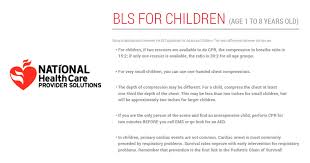 Basic Life Support For Children 1 8 Years Old