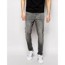 Asos Super Skinny Jeans In Light Grey Wash Grey Jeans Men Denim Outfit Men Super Skinny Jeans Men