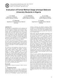 Babcock international group logo image sizes: Pdf Evaluation Of Formal Method Usage Amongst Babcock University Students In Nigeria Adekunle Yinka And Afan Izang Aaron Academia Edu