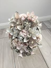 Winter Flower Bridal Bouquet Paper Flower Cascade Bouquet Etsy Paper Flower Bouquet Paper Bouquet Wedding Paper Flowers