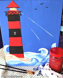 Paint a lighthouse beach along with danielle. How To Paint A Lighthouse Tutorial Acrylic Painting For Beginners Easy Peasy And Fun