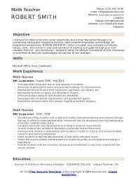 Math Teacher Resume Samples Qwikresume