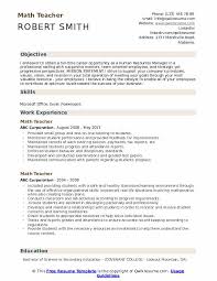 Fortunately, there are a few easy steps you can take to improve your job application and start landing. Math Teacher Resume Samples Qwikresume