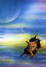 The cat who walks through walls. 70s Sci Fi Art On Twitter Happy Space Cat Saturday Here S One From Dannyflynnart Used As A 1986 Cover To The Cat Who Walks Through Walls By Robert A Heinlein Https T Co E29h64sz6m