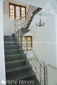 Staircase design suitable for a kerala style home.there are lot of staircase designs for a home.the design is planned in such a way that the staircase suits and fits inside the home. 1600 Square Feet Excellent And Amazing Kerala Home Staircase Design Home Interiors