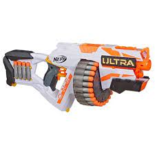 The base is powered by aa batteries that you'll have to purchase separately. Nerf Ultra One Motorized Blaster With 25 Nerf Ultra Darts Target