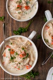 Slow Cooker Creamy Chicken Noodle Soup Garnish Glaze