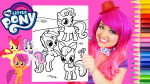 My little pony is a toy line and media franchise generally targeting girls, developed by american toy company hasbro. Coloring My Little Pony Cutie Mark Crusaders Coloring Page Prismacolor Pencils Kimmi The Clown Youtube