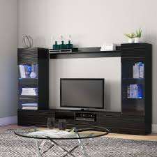 If you have an unfinished wood coffee table, consider a tv stand made with a similar look to add balance to the space. Orren Ellis Priebe Entertainment Center For Tvs Up To 75 Reviews Wayfair