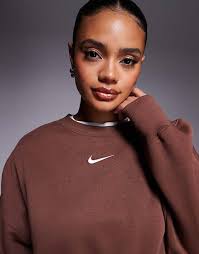 Nike Phoenix Fleece Crewneck Oversized Nike Brown Crew Neck Sale Low  Inventory Brown Phoenix