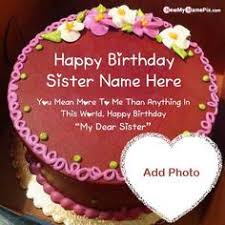 Birthday Cake For Sister With Quotes In Hindi Chocolate Birthday Cake With Sister Name And Photo Wishes Pictures In 2020 Birthday Wishes Cake Happy Birthday Cake Pictures Happy Birthday Sister Cake
