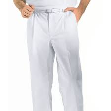 Maybe you would like to learn more about one of these? Pantalon Blanc Homme A Pinces Taille Elastique Au Dos Peut Bouillir