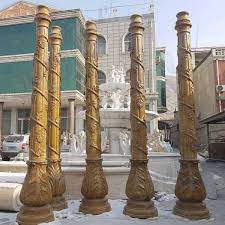 Stone square decoration on pillar of fence stock photo. Large Round Pillar Designs For Residential Buildings Cheap Antique Greek Spiral Column Suppliers Mokk 151 You Fine Sculpture